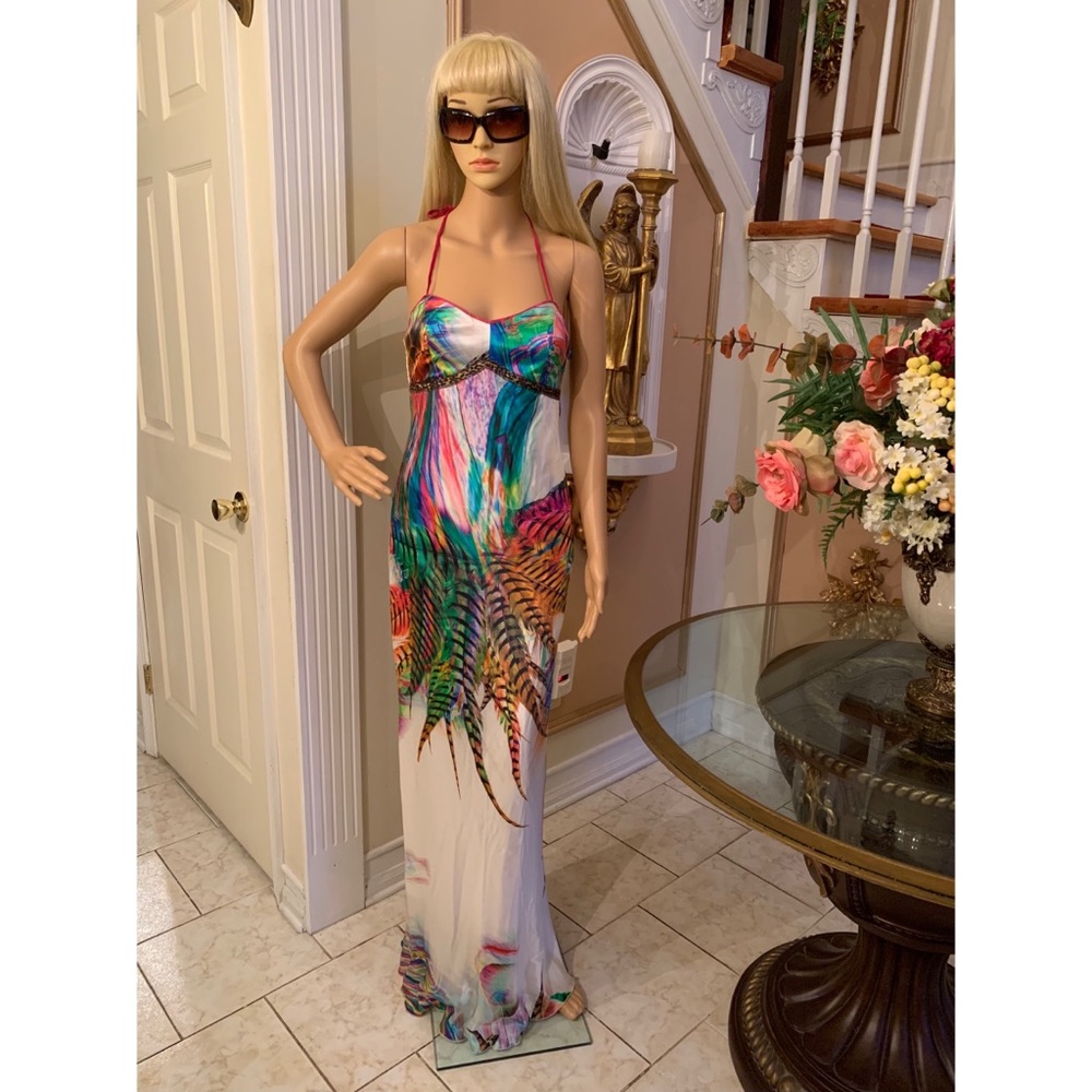 Real silk painted gown